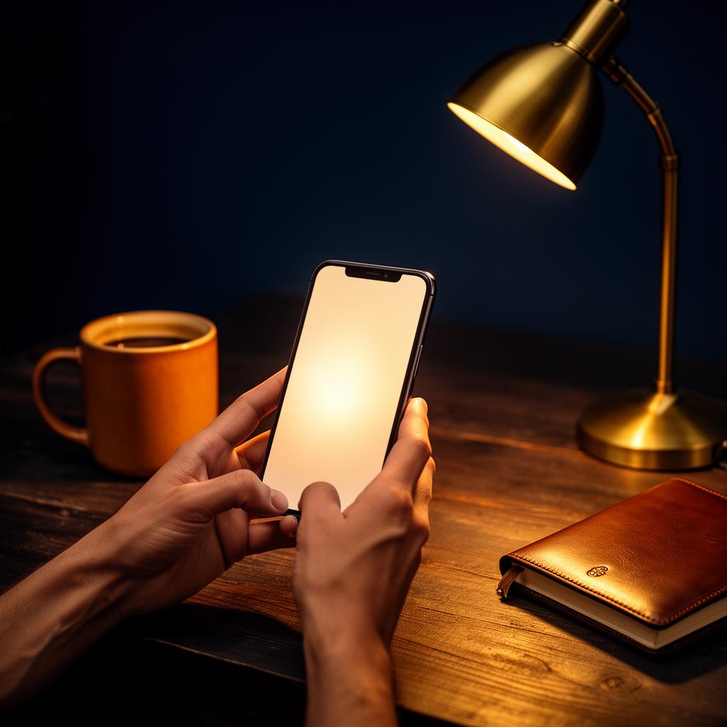 Hands holding a phone displaying real-time care updates